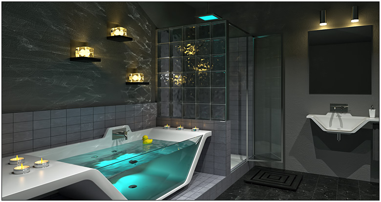 Contemporary with dramatic lighting.