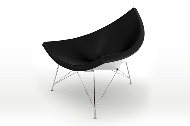 Product studio shot of a Coconut chair by George Nelson