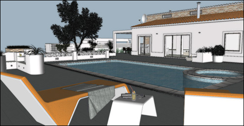 Early Sketchup model of my Portuguese villa project